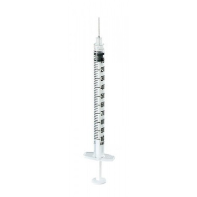 Шприц инсулиновый 1 мл U100 трехкомпонентный (100 шт) с интегрированной (несъемной) иглой 30G 1 1/2" (0.30x13mm), Vogt Medical Германия