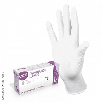 Виниловые перчатки ECO. Производство Heliomed.