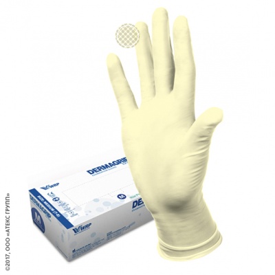 Латексные смотровые перчатки повышенной прочности Dermagrip EXTRA