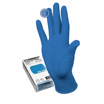 Смотровые нитриловые перчатки Manual FN309. Высокая эластичность.
